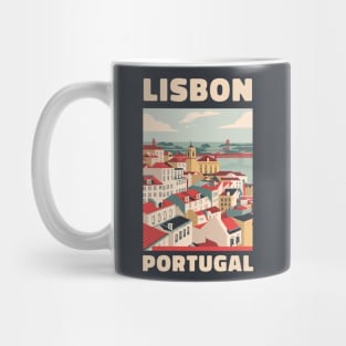 A Vintage Travel Art of Lisbon - Portugal Mug